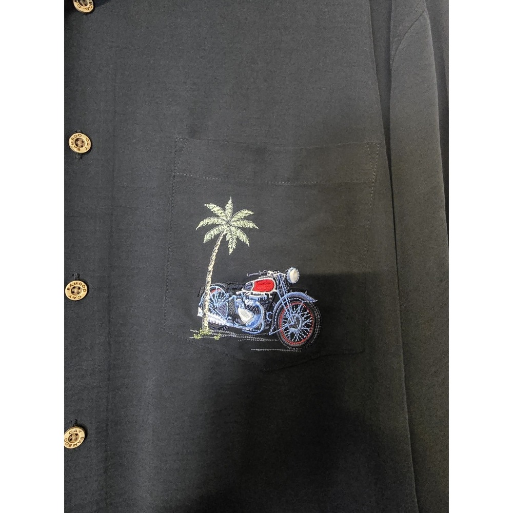 Bamboo Cay Button Uphawaiian Style Surfing Motorcycle Shirt Sz Xl Paradise Bound View 2
